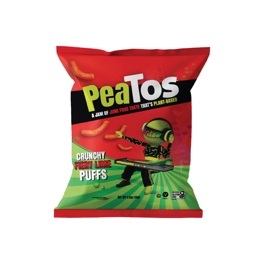PeaTos Puffs, Fiery Lime, 0.5oz, 15Ct